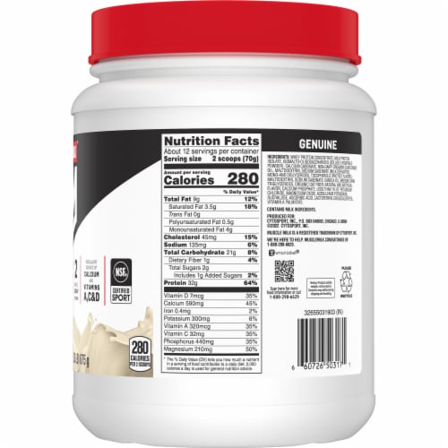 Muscle Milk® Vanilla Crème Genuine Protein Powder Perspective: right