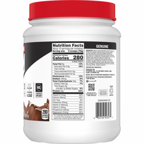 Muscle Milk® Chocolate Genuine Protein Powder Perspective: right