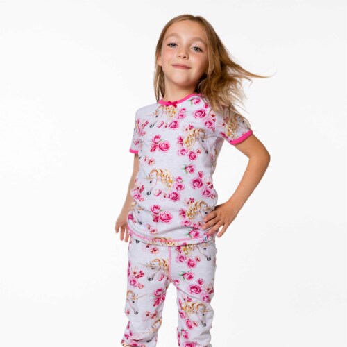 Organic Cotton Two Piece Pajama Set Grey Mix Unicorn Print, 24m - Kroger