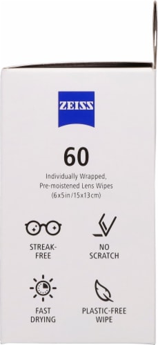 Zeiss Lens Wipes, Pre-Moistened Eye Glass Cleaner Wipes, 100 Count