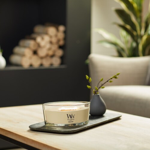 WoodWick® Vanilla Bean Ellipse Jar Candle Perspective: right