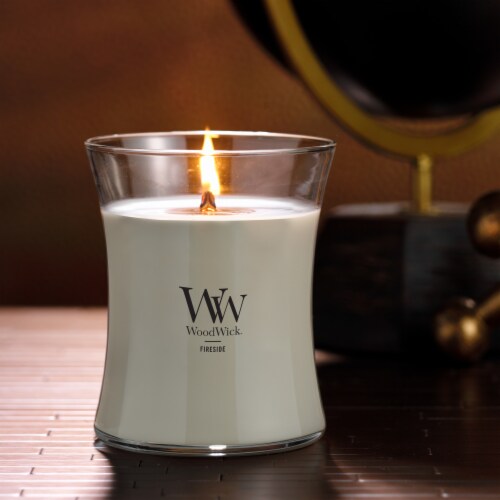 WoodWick Medium Hourglass Candle, Fireside Scent, Premium Soy Blend Wax, 9.7oz Perspective: right