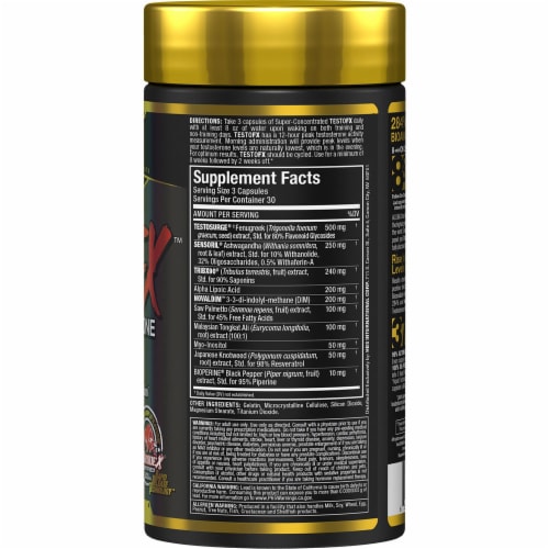 ALLMAX® TESTOFX Natural Testosterone Booster Capsules Perspective: right