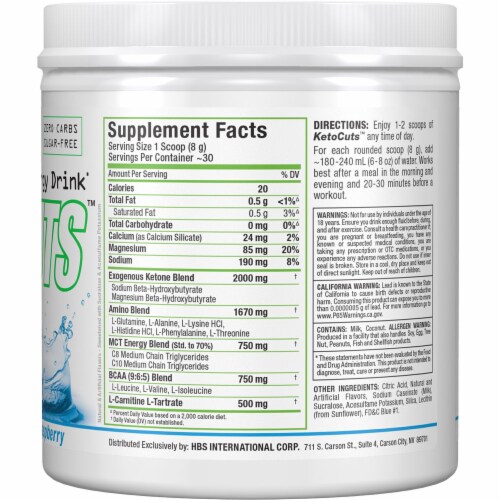 ALLMAX Nutrition® Ketocuts™ Blue Raspberry Dietary Supplement Perspective: right