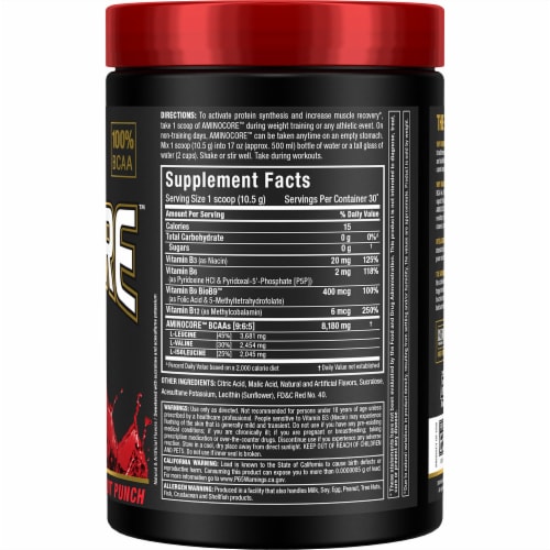 ALLMAX Nutrition® Aminocore™ BCAA Fruit Punch Dietary Supplement Perspective: right