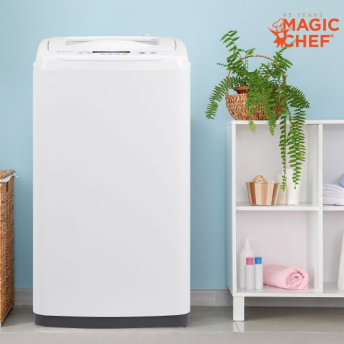 Magic Chef Compact Portable Top Load Washer with Space Saving Design