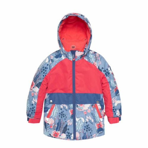 Printed Frosted Flowers Two Piece Snowsuit Navy Blue And Red Perspective: right