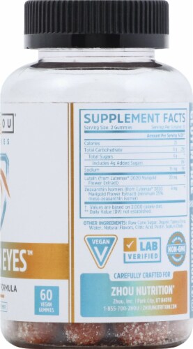 Zhou Screen Eyes Tropical Berry Flavor Blue Light Formula Vegan Gummies Perspective: right