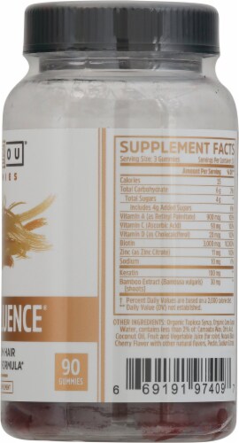 Zhou® Hairfluence® Black Cherry Hair Support Gummies Perspective: right