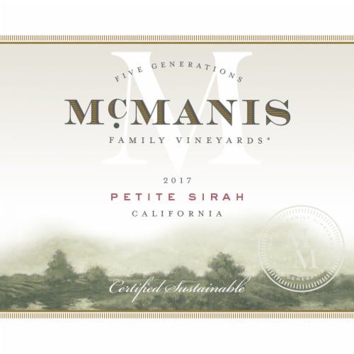 McManis Family Vineyards Petite Sirah California Red Wine Perspective: right