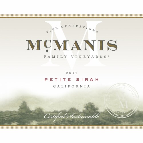 McManis Family Vineyards Petite Sirah California Red Wine Perspective: right