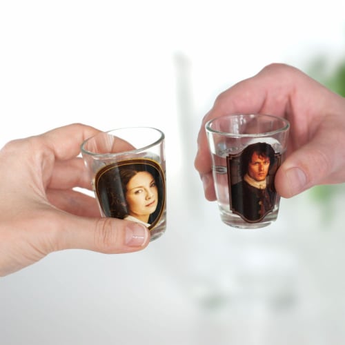 Outlander Collectibles Jamie and Claire Fraser Shot Glasses | Collectors Edition Perspective: right