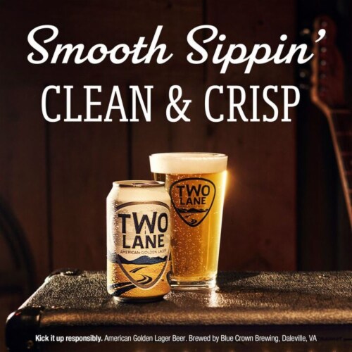 Two Lane American Golden Lager Craft Beer Perspective: right