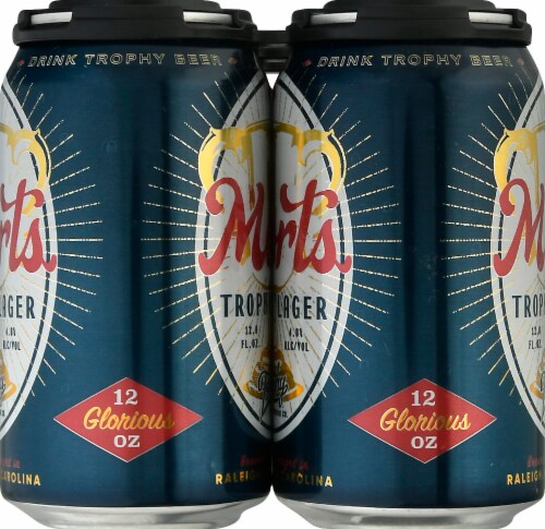 Trophy Brewing Co. Morts Trophy Lager Perspective: right