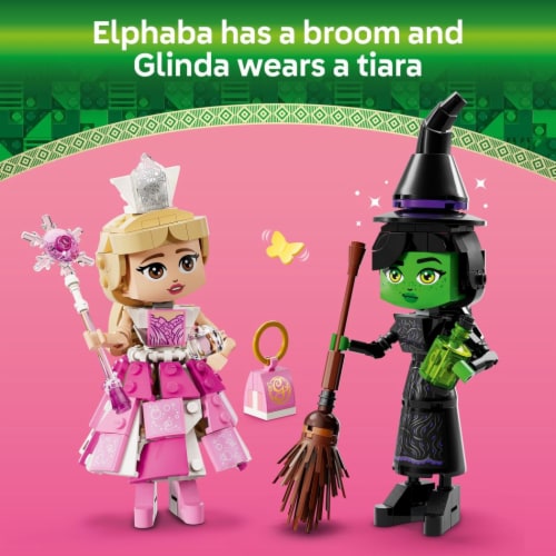 LEGO Wicked Elphaba & Glinda Figures Fantasy Playset, Kids Witch Toy 75682 Perspective: right