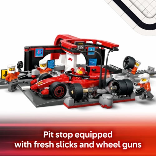 LEGO City F1 Pit Stop & Pit Crew with Ferrari Car Toy 60443 Perspective: right