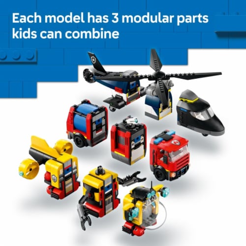 LEGO City Helicopter, Fire Truck & Submarine Remix Building Toy 60462 Perspective: right