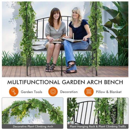 Metal garden arch with bench seat online