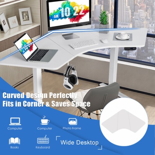 Dual-Motor L Shaped Standing Desk Ergonomic Sit Stand