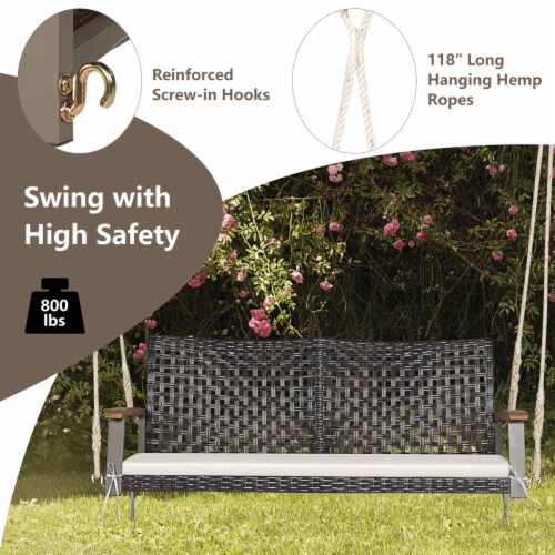 Rattan swing top bench
