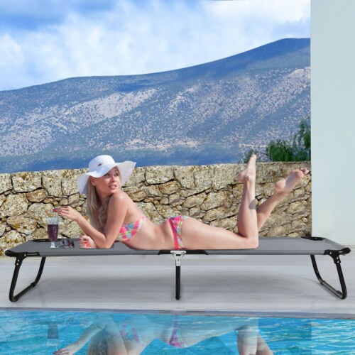Gymax Portable Camping Cot Outdoor Folding Sleeping Bed for Traveling Hiking Perspective: right