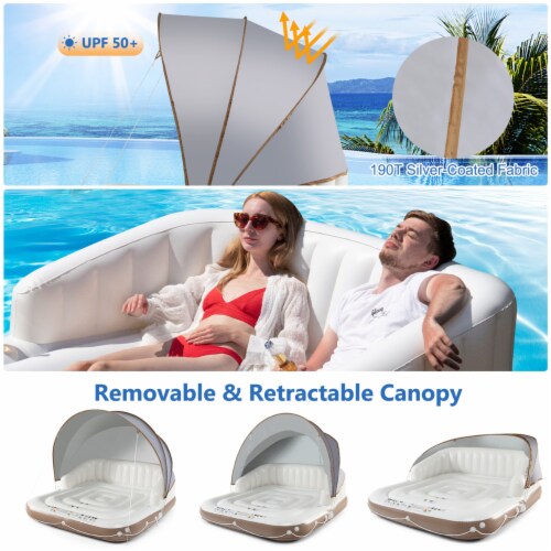 Floating Canopy Island Inflatable Pool Float Lounge Raft w
