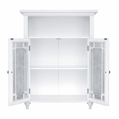 Teamson Home Wooden Bathroom Floor Storage Cabinet Room Space Saver Organizer, White Perspective: right