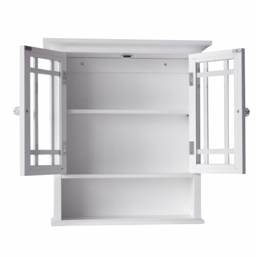 Elegant Home Fashions Wooden Bathroom Wall Storage Cabinet Space Saver Organizer, White Perspective: right