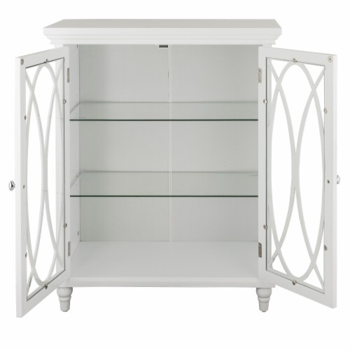 Elegant Home Fashions Wooden Bathroom Floor Storage Cabinet Living Room Space Saver, White Perspective: right