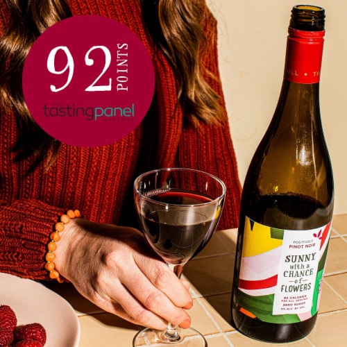 Sunny with a Chance of Flowers Pinot Noir California Low Calorie Red Wine Perspective: right