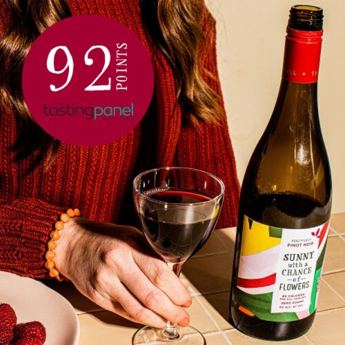 Sunny with a Chance of Flowers Pinot Noir California Low Calorie Red Wine Perspective: right