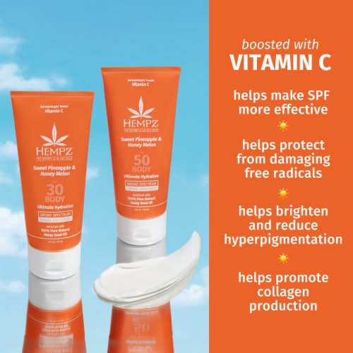 Sweet Pineapple & Honey Melon Herbal Body Moisturizing Sunscreen SPF 50 Perspective: right