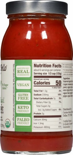 Organico Bello® Tomato Basil Pasta Sauce Perspective: right