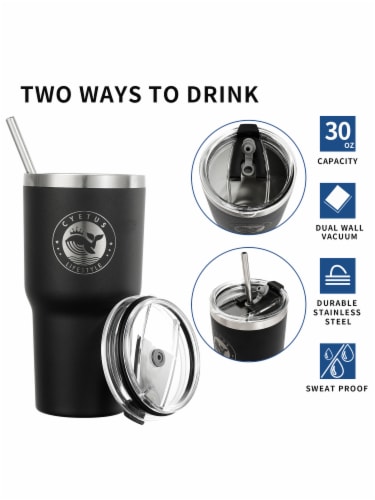 Cyetus Set of Two Black Tumbler Cups Perspective: right