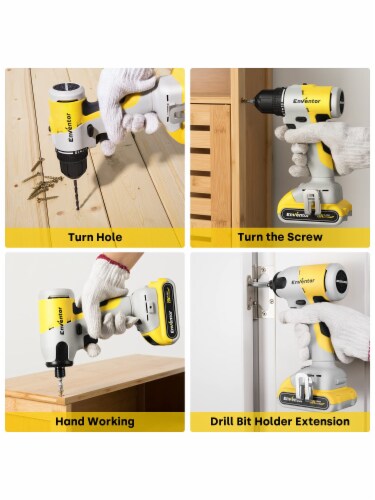 Eventor Cordless Drill Combo Kit, Brushless Power Tool Set with LED Lights Perspective: right