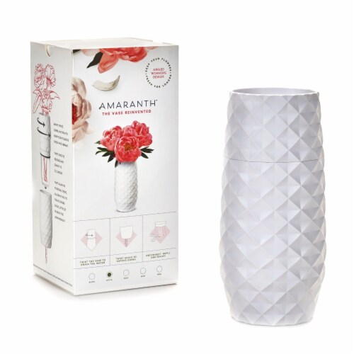 The Amaranth Vase - 10  Smarter Vase for Floral Care in White Diamond Perspective: right