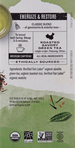 Numi Organic Match Toasted Rice Green Tea Bags Perspective: right