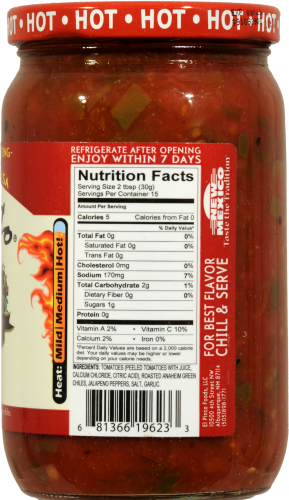 El Pinto Hot Salsa Perspective: right
