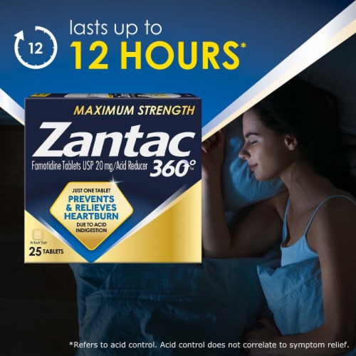 Zantac 360™ Maximum Strength Famotidine Tablets 20 mg Perspective: right