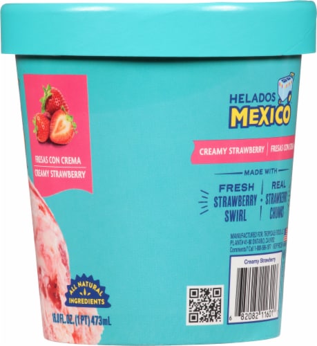 Helados Mexico Creamy Strawberry Ice Cream Pint Perspective: right