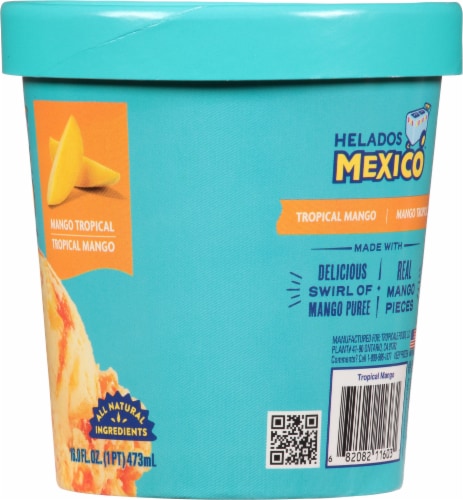 Helados Mexico Tropical Mango Ice Cream Pint Perspective: right