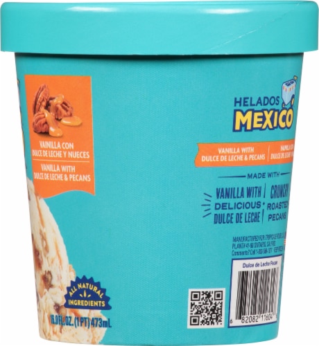 Helados Mexico Vanilla Dulce de Leche and Pecans Ice Cream Pint Perspective: right