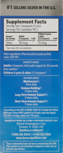 Natural Immunogenics Sovereign Silver® Bio-Active Silver Hydrosol™ Perspective: right