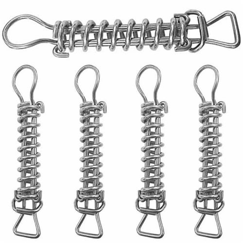 Wood Grip 5pk Pool Cover Spring Set w/Stoppers, D-Rings, Vinyl Cover Perspective: right