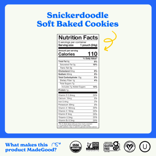 MadeGood™ Snickerdoodle Soft Baked Mini Cookies Perspective: right