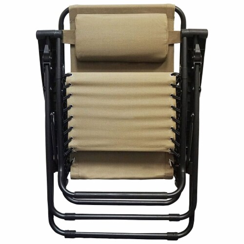 Caravan Sports Zero Gravity Outdoor Folding Camping Patio Lounge Chair, Beige Perspective: right