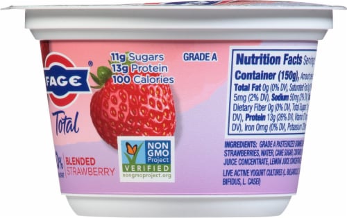 Fage® Total Blended Strawberry Nonfat Greek Yogurt Perspective: right