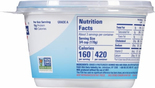 Fage® Total 5% Milkfat Plain Greek Yogurt Perspective: right
