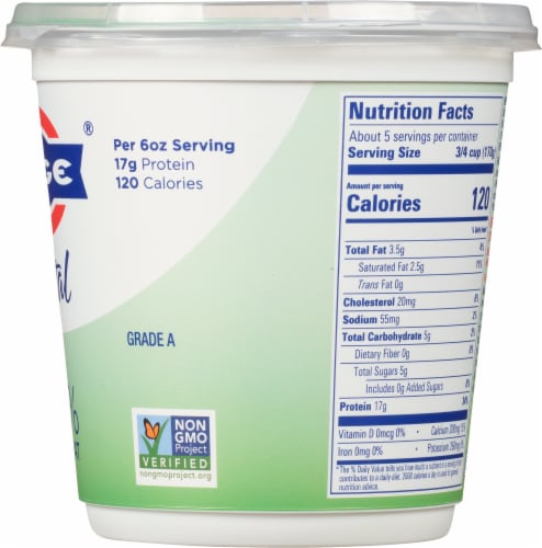 Fage® Total Plain 2% Milkfat Low Fat Greek Strained Yogurt Tub Perspective: right