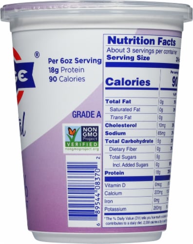 Fage® Total 0% Plain Greek Yogurt Tub Perspective: right